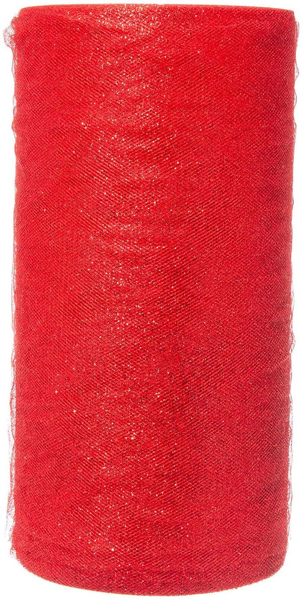 Bobina Tulle Sparkling Rosso