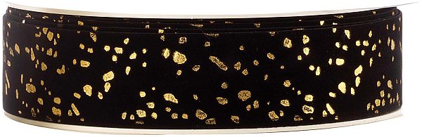 Nastro velluto nero/oro Pepite