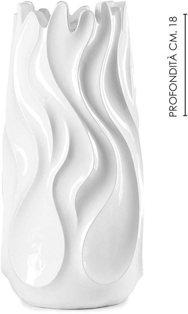 Portavaso Fiamma in Resina Bianco Lucido