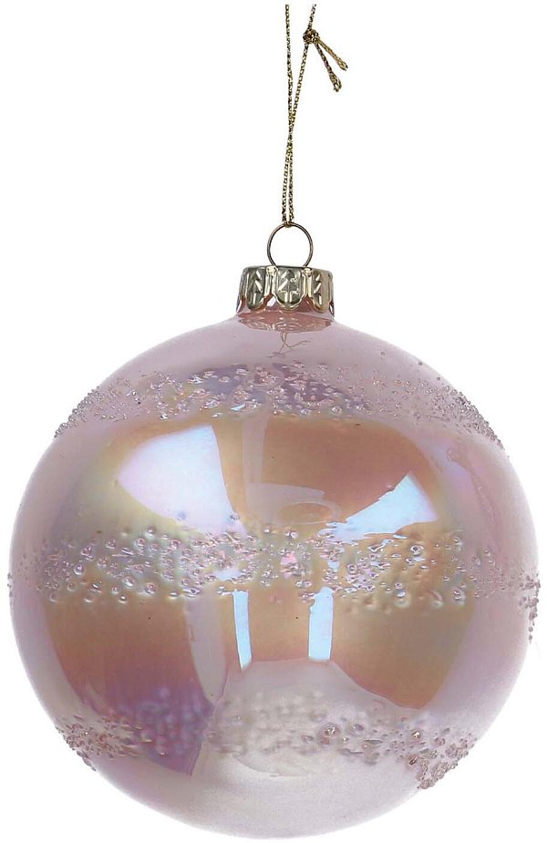 Sfere di Vetro Rosa Iridescenti