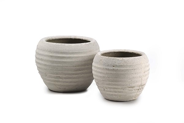 Vaso tondo Elmo in Ceramica Grezza