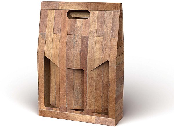 Scatola Portabottiglie Linea Teak Marrone