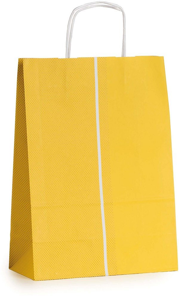 Shopper Carta Millepunti Giallo con Maniglia Intrecciata