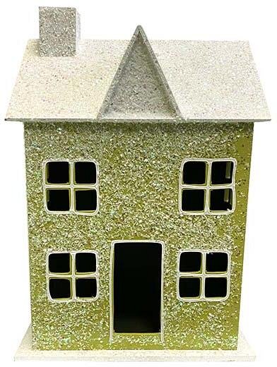 Casetta in Legno Verde con Glitter