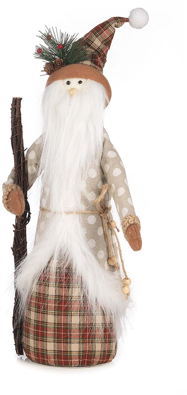 Santa Claus in Tessuto Beige/Scozzese