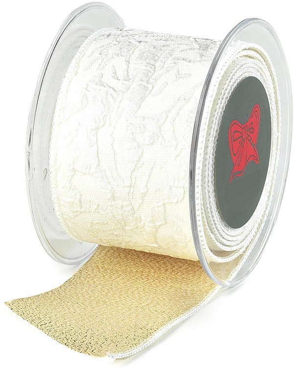 Nastro Animato Crass Bagging Brillante Bianco con Retro Dorato