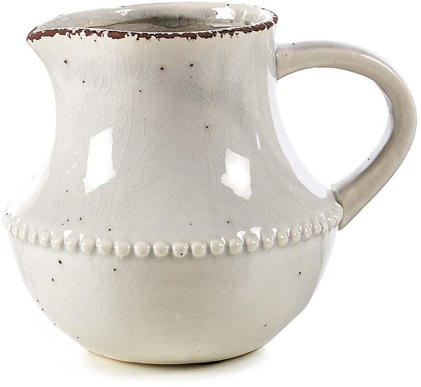 Brocca in Ceramica Bianca con Manico