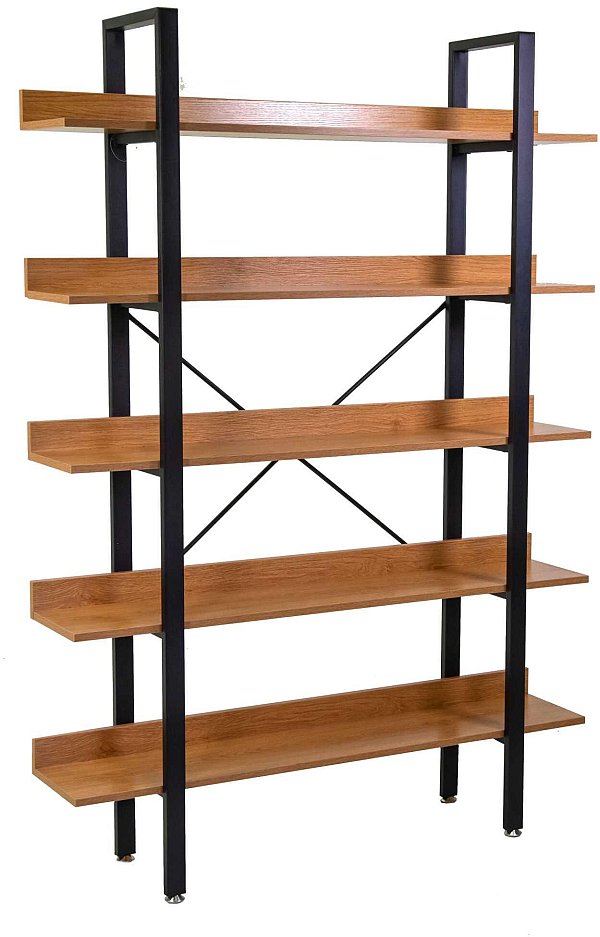 Scaffale legno e ferro Achille 5 piani