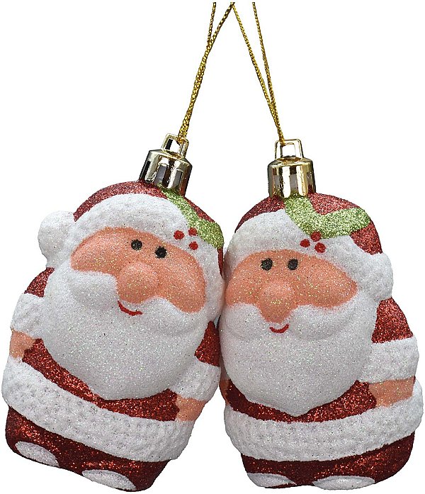 Set Santa Claus Glitter Rosso/Bianco in Plastica