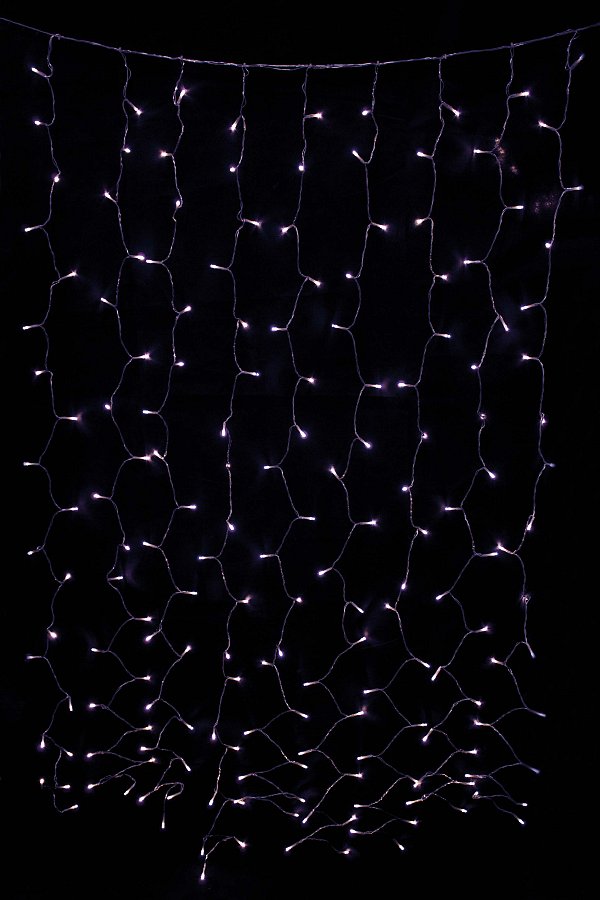 Tenda 200 Led con 10 Calate Bianco Ghiaccio - Collegabile