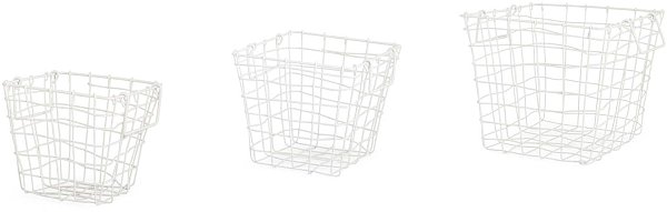 Set Cesti in Metallo Bianchi