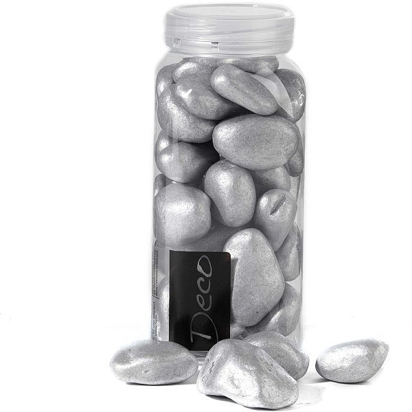 Barattolo Pietre Argento Metallizzate