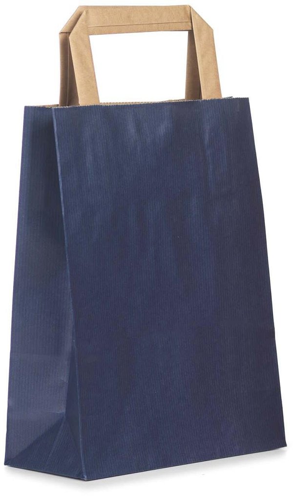 Shopper Carta Sealing Blu con Maniglia Piatta