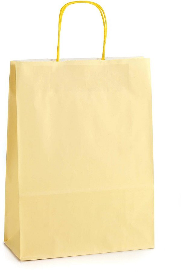 Shopper Carta Kraft Crema con Maniglia Intrecciata