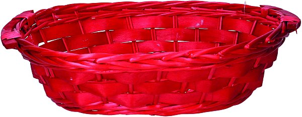 Cesto Vimini Rosso Ovale con Manici