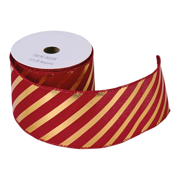 Nastro in Tessuto Animato Stripes Rosso/Oro