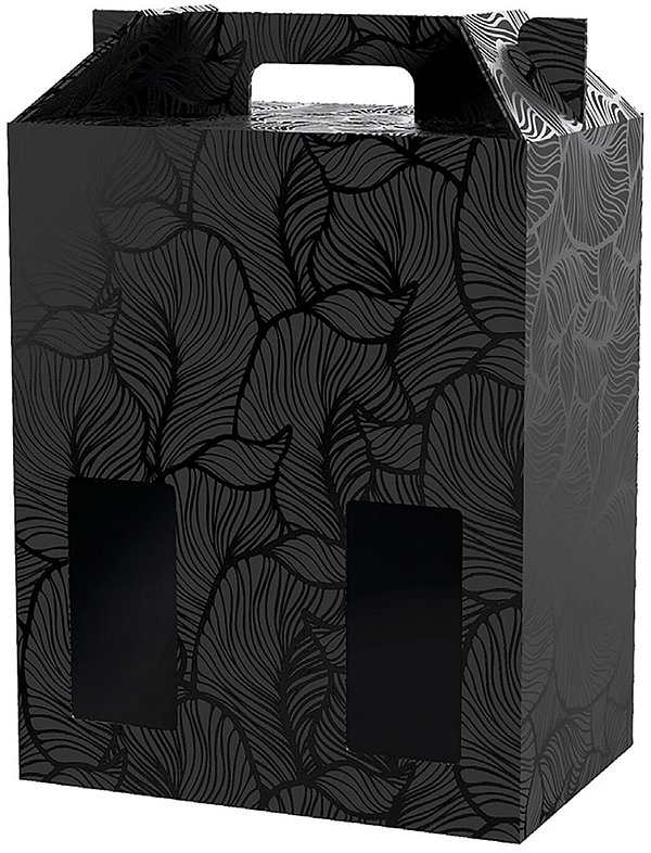 Scatola Portabottiglie Serie Nero Foglia