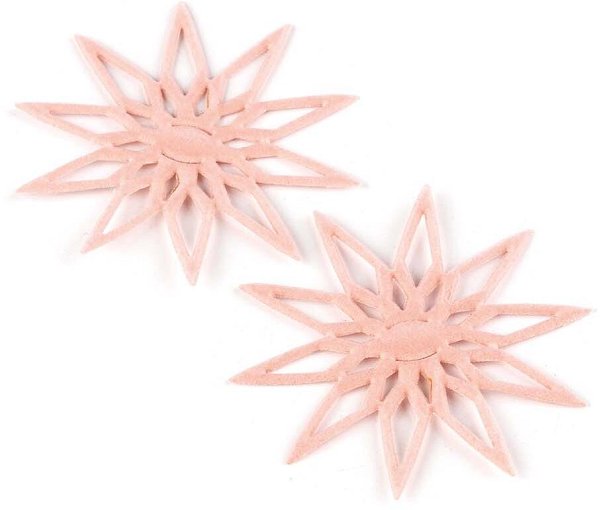 Segnapacco Stella Multipunta in Velluto Rosa Antico