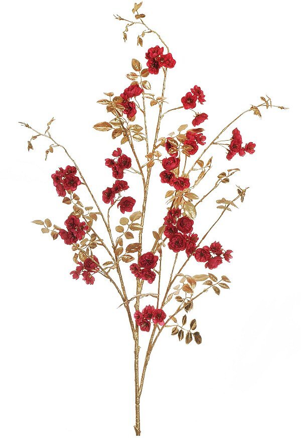 Ramo di rose rosse dorato
