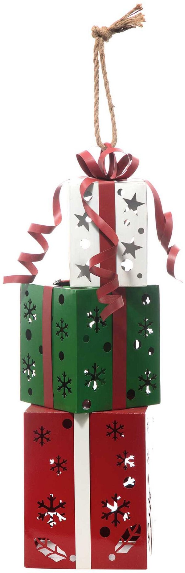 Gift Box in Metallo Bianco/Verde/Rosso