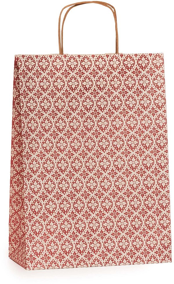Shopper Carta Erba 100% Riciclata Arabesque Bordeaux gr.100