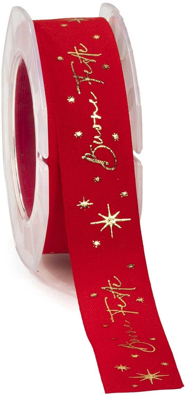 Nastro Policotone Rosso "Buone Feste"