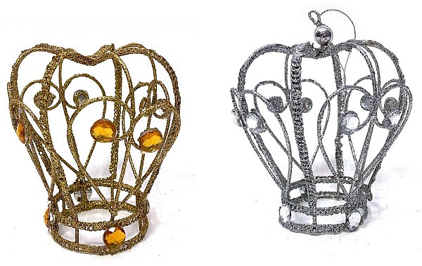 Corona in Metallo con Pietre Silver/Gold