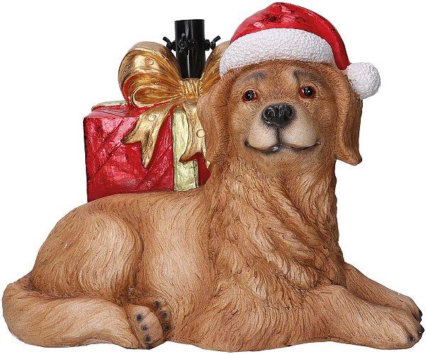 Base per Albero in Resina Cane e Pacco Regalo Rosso