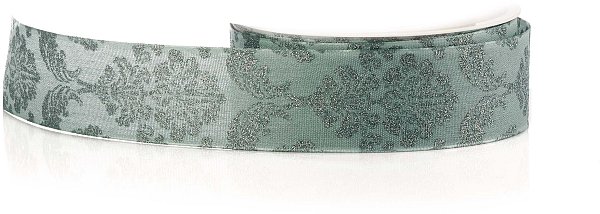 Nastro tessuto bordato verde con glitter Royal Night