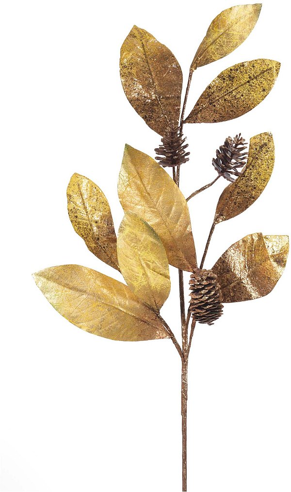 Rami Magnolia con 3 Pigne e Glitter