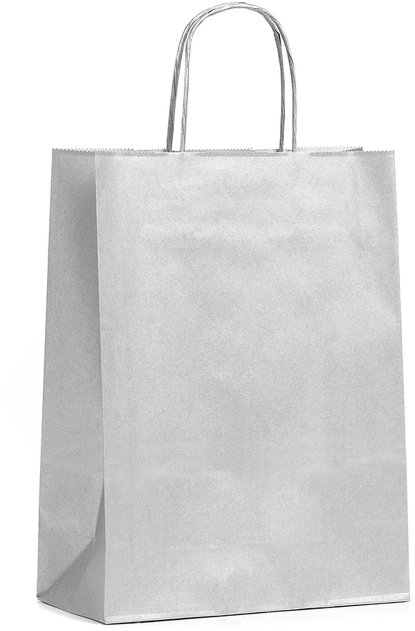 Shopper Carta Sealing Argento con Maniglia Intrecciata