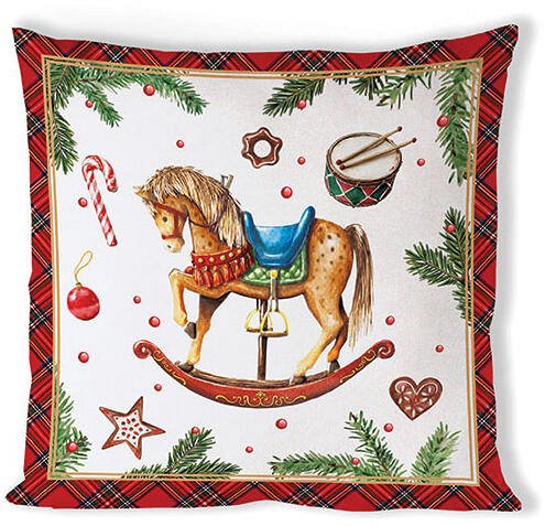 Cuscino in Cotone Classic Rocking Horse Sfoderabile