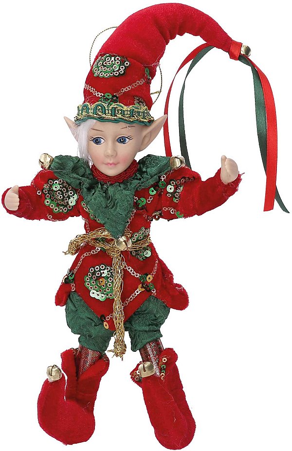 Elfo in Tessuto Rosso e Verde