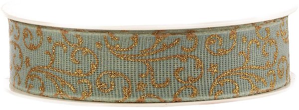 Nastro tessuto verde/oro Calligraphic