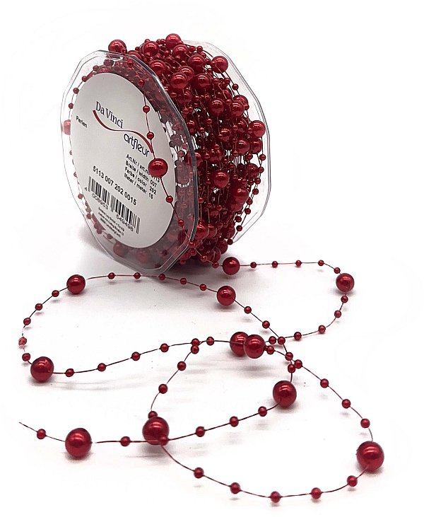 Nastro Decorativo Perle Rosso Scuro