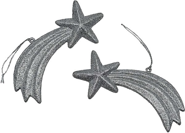 Comete argento con glitter