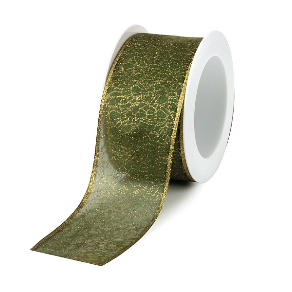Nastro in Tessuto Verde Golden Luxury con Glitter