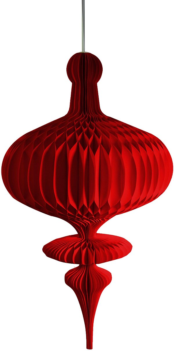 Decorazione Puntale in Carta Nido D'Ape Rosso