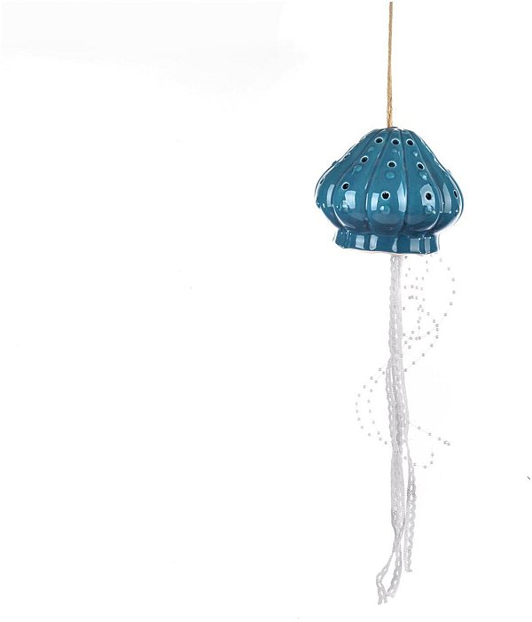 Decorazione Appendibile Medusa in Ceramica Blu