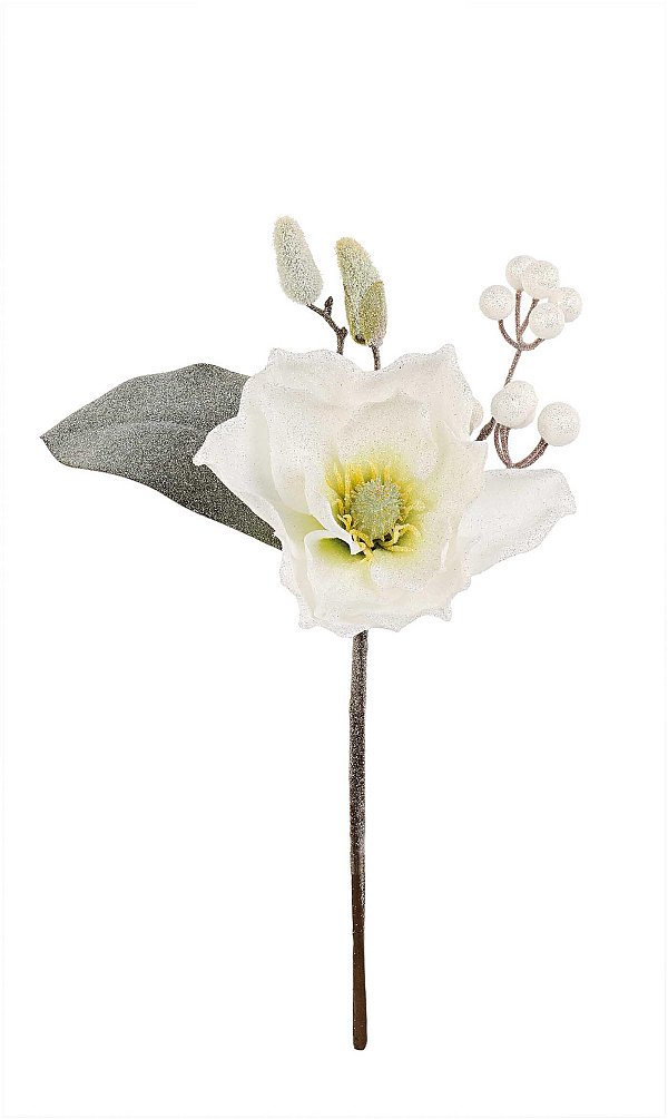 Rami di Magnolia Bianca con Glitter