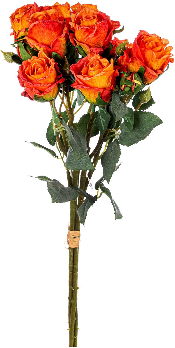 Bouquet Rose con 3 Rami e 9 Fiori Effetto Secco