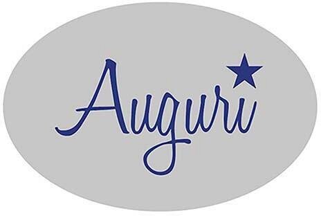 Etichette Ovali Auguri Stella Argento/Blu