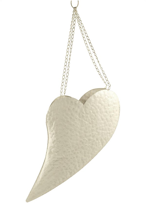 Vaso a Cuore in Metallo Appendibile Crema