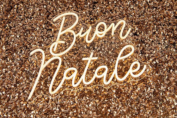 Pannello Buon Natale Neon a Luce Calda
