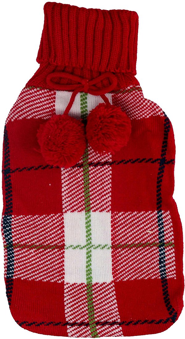 Borsa Acqua Calda Scozzese con Pon Pon