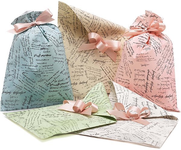 Buste Regalo Perlate Script Assortite in 5 Colori