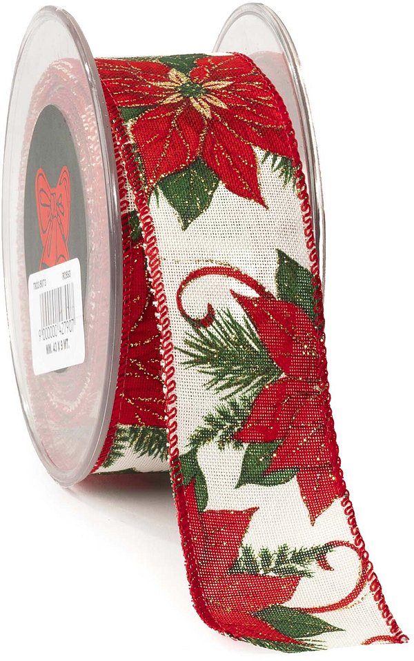 Nastro Tessuto Animato Classic Poinsettia Red