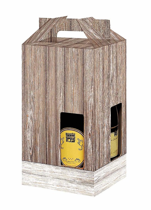 Scatola Portabottiglie Vintage Wood