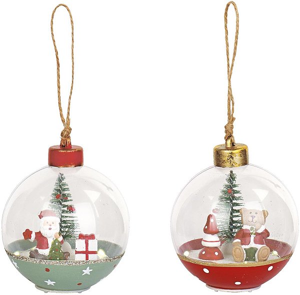 Sfera Babbo/Orsetto con Led (2 modelli disponibili)