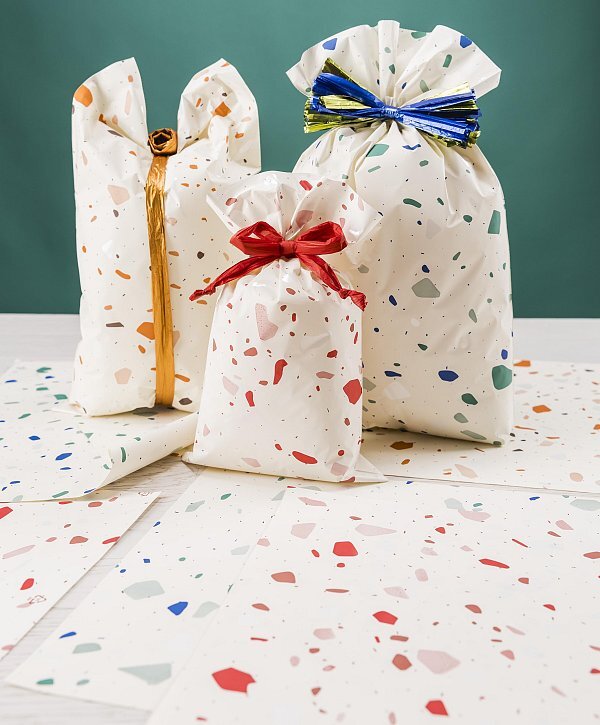 Buste Regalo Perlate Graniglia Assortite in 3 Colori